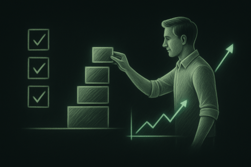 Illustration showing trading discipline steps related to what happens if you blow a funded account.
