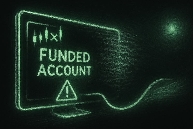 Illustration showing what happens if you blow a funded account and lose trading capital.